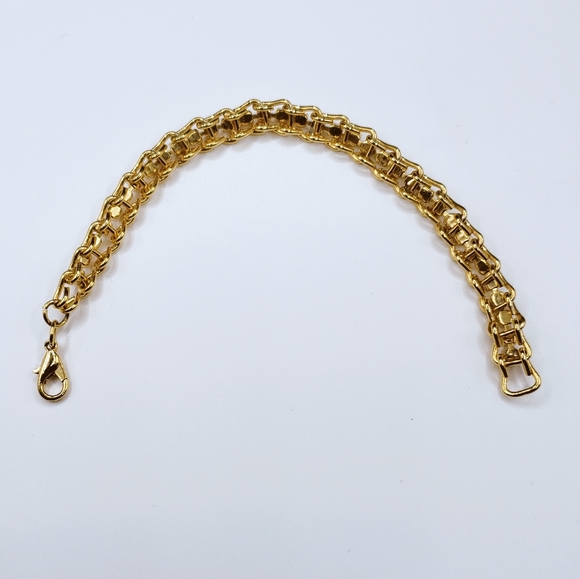 Dragon Tail Rhinestone Link Gold Tone Tennis Bracelet - Picture 5 of 7